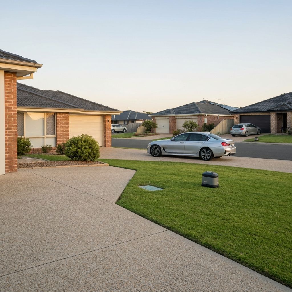 A modern car parked in a clean Australian suburban street